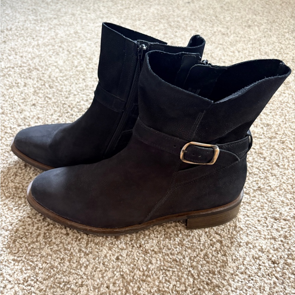 Black Ankle Boots with Buckle